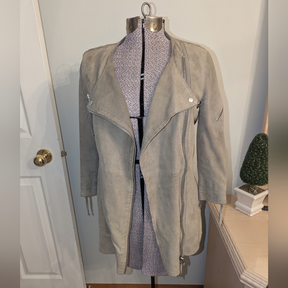 All Saints Women's tan Suede Leather Jacket